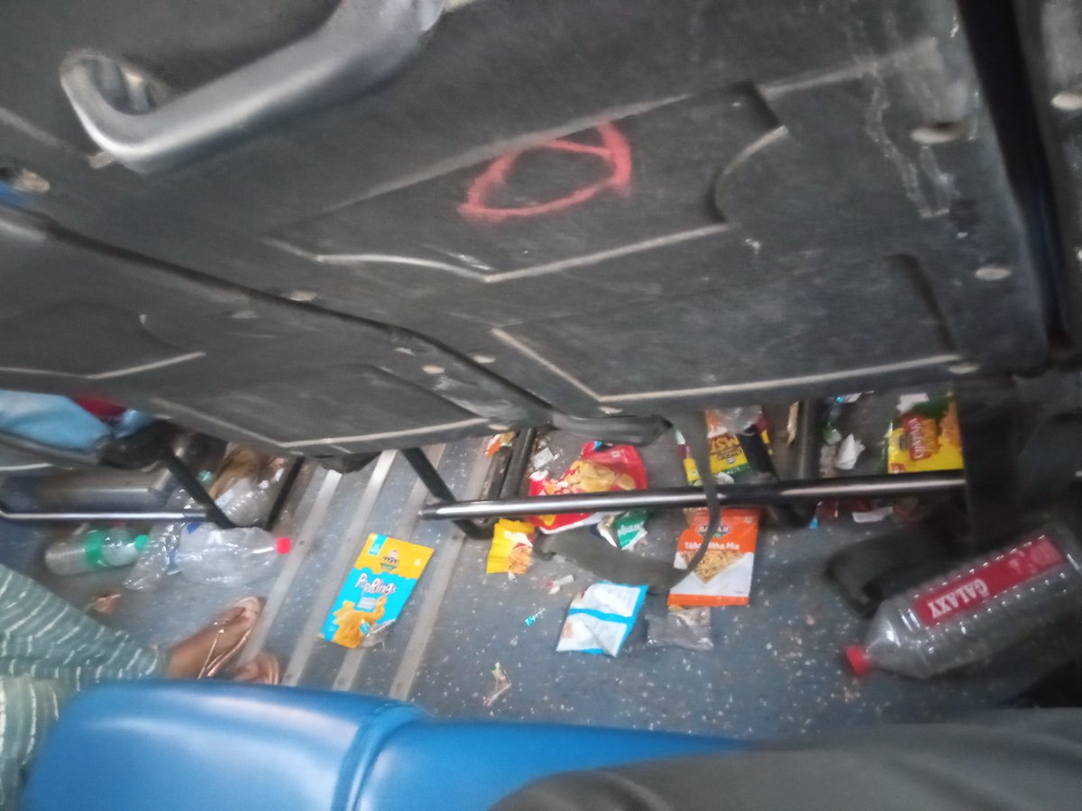 HappySapariya's tweet photo. @OfficialGsrtc modiji is taking about *swachhata hi swva* and our GSRTC bus is totally opposite.Not blaming only GSRTC but also people who use service and not throwing bags and bottles into dustbin but also GSRTC should maintain it and introduce heavy penalty who did this https://t.co/7WfsQgTus8