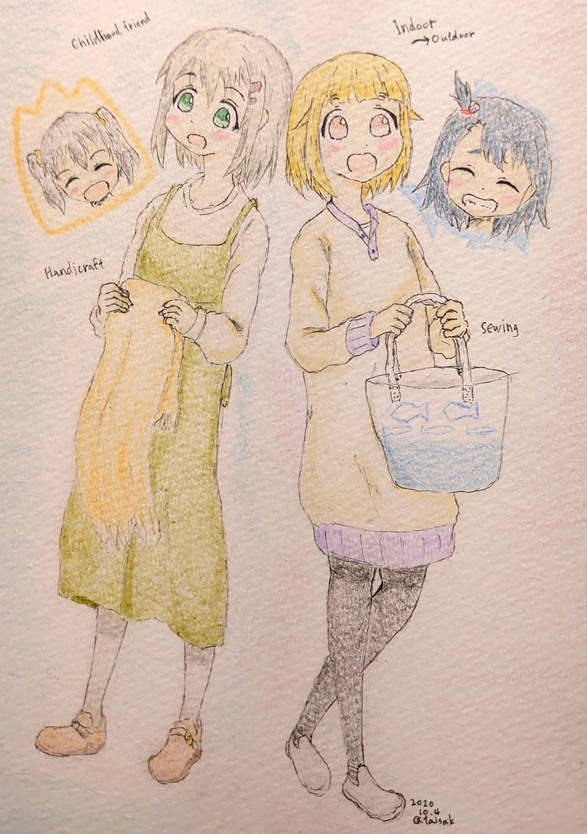 伊香保回のあおいちゃん私服も好きで何度か描いてた 