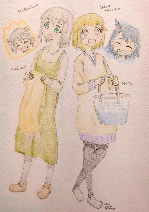 伊香保回のあおいちゃん私服も好きで何度か描いてた 
