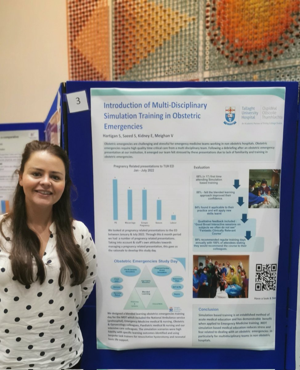 Delighted to be representing @ed_tuh at the @nwihp learning from maternal morbidity quality & Safety in maternity services conference today & @IAEM2023 yesterday. Displaying our poster on the introduction of Multidisciplinary Simulation Training in Obstetric Emergencies