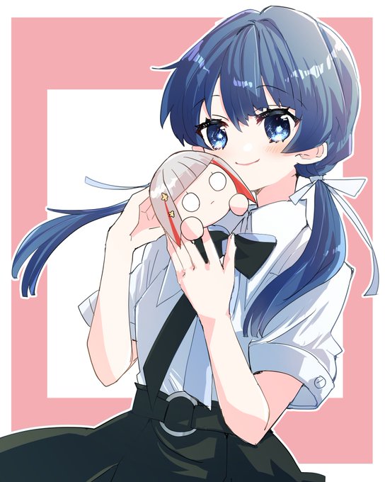 「blue hair holding doll」 illustration images(Latest)