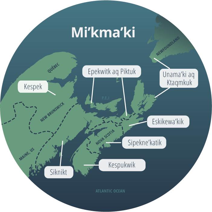 Mi'kmaw History Month Day 20 Did you know, Mi’kma’ki is the traditional territory of Mi’kmaq and includes seven districts which are found in what is now known as Nova Scotia, Prince Edward Island, Quebec (Gaspé Peninsula), and parts of New Brunswick, Newfoundland, and Maine.