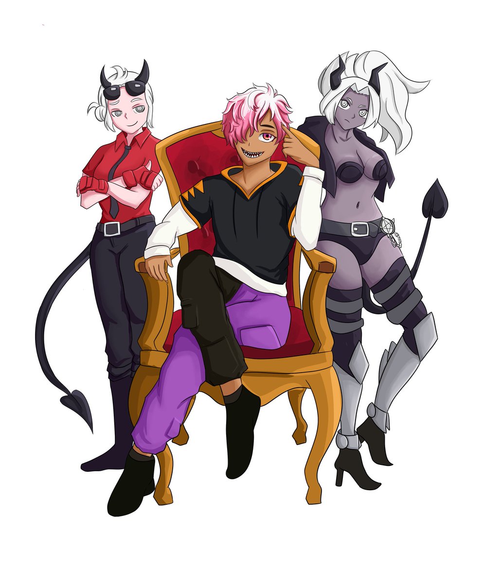 Shout out to <a href="/goddessleona_O/">𝓁ℯℴ𝓃𝒶</a> for this commission of me Giogio with demon waifus Justice and Judgement from Helltaker
#VtuberEN #Helltaker #vtuber