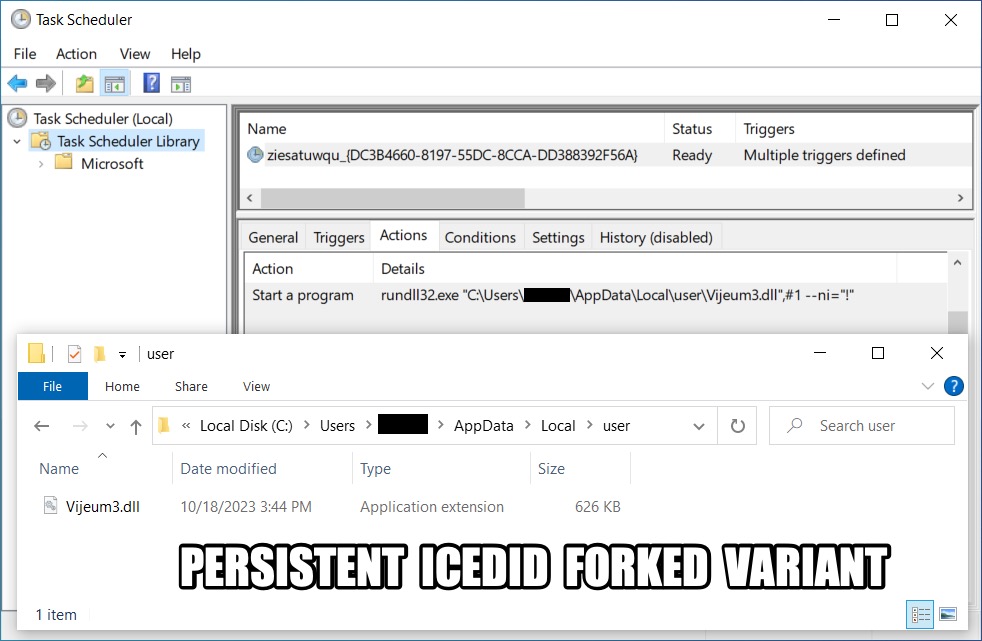 Unit42_Intel's tweet image. 2023-10-18 (Wednesday): #IcedID forked variant infection with #BackConnect, #AnubisVNC, #CobaltStrike &amp;amp; #ScreenConnect. Saw "hands on keyboard" approximately 95 minutes after initial infection. IOCs available at bit.ly/45MIe8w

#TimelyThreatIntel