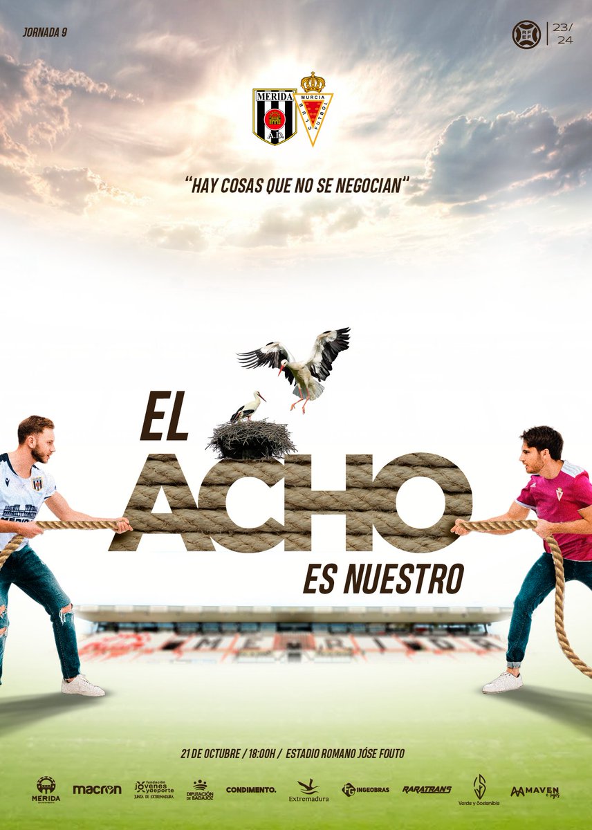 Merida_AD's tweet image. 😏 𝗔𝗖𝗛𝗢... ¡𝗧𝗲𝗻𝗲𝗺𝗼𝘀 𝘀𝗼𝗿𝘁𝗲𝗼!

🎟️ ¿Quieres una entrada doble para el #MéridaRealMurcia?

🔄 Comparte esta publicación

👥 Menciona a un amigo/a

🎖️ Ganador/a a las 21:00 horas