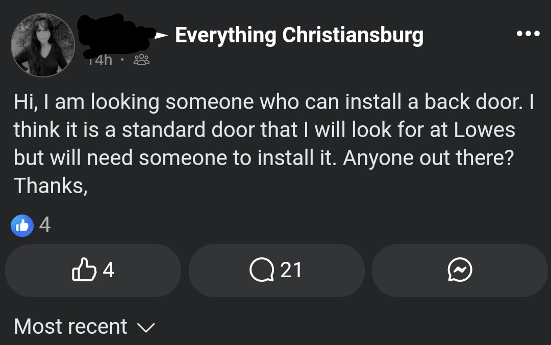 montaelkins's tweet image. This FB post I read didn&apos;t go the way I was expecting... :)

#BeenInCybersecurityTooLong
#NeedACarpenter
#NotAHacker