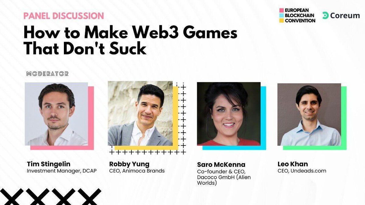 dacocoio's tweet photo. Exciting news! Saro McKenna, #Dacoco CEO and @AlienWorlds Co-founder, will be taking the stage on the 26th of October, from 14:50 to 15:20 CET at the @EBlockchainCon. The panel "How to Make #Web3 Games That Don't Suck" also features @viewfromhk, CEO of @animocabrands and Leo Khan from @Undeadscom. Guiding the panel's conversation will be Tim Stingelin, Investment Manager at DCAP.

🎟️ Get your tickets and be part of the future of #Web3Gaming: https://t.co/W6KzVhkjHk