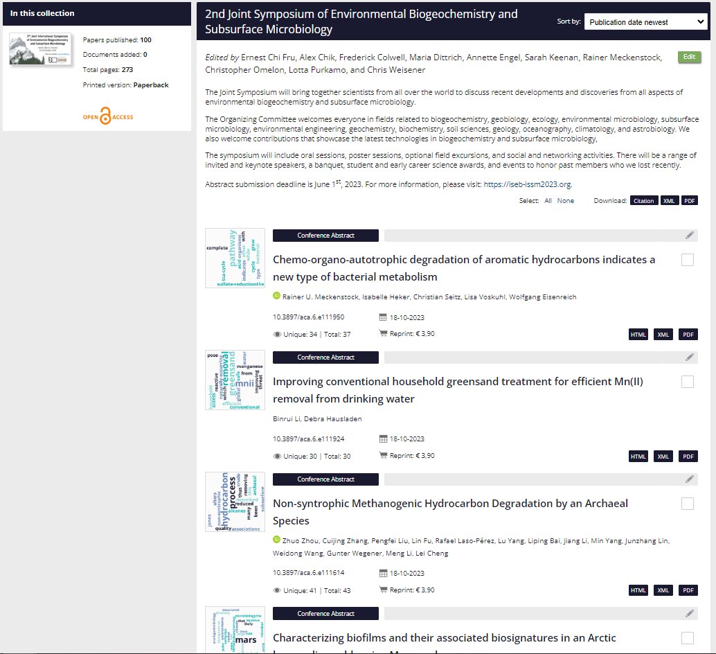 ⌛️Only 2⃣ days left before the 2nd Joint Int'l Symposium of #Environmental #Biogeochemistry &amp; Subsurface #Microbiology! 🇨🇦
🙌 For a sneak peek into next week's agenda, browse around the 100 #conference abstracts made publicly available with us:  aca.pensoft.net/browse_user_co…