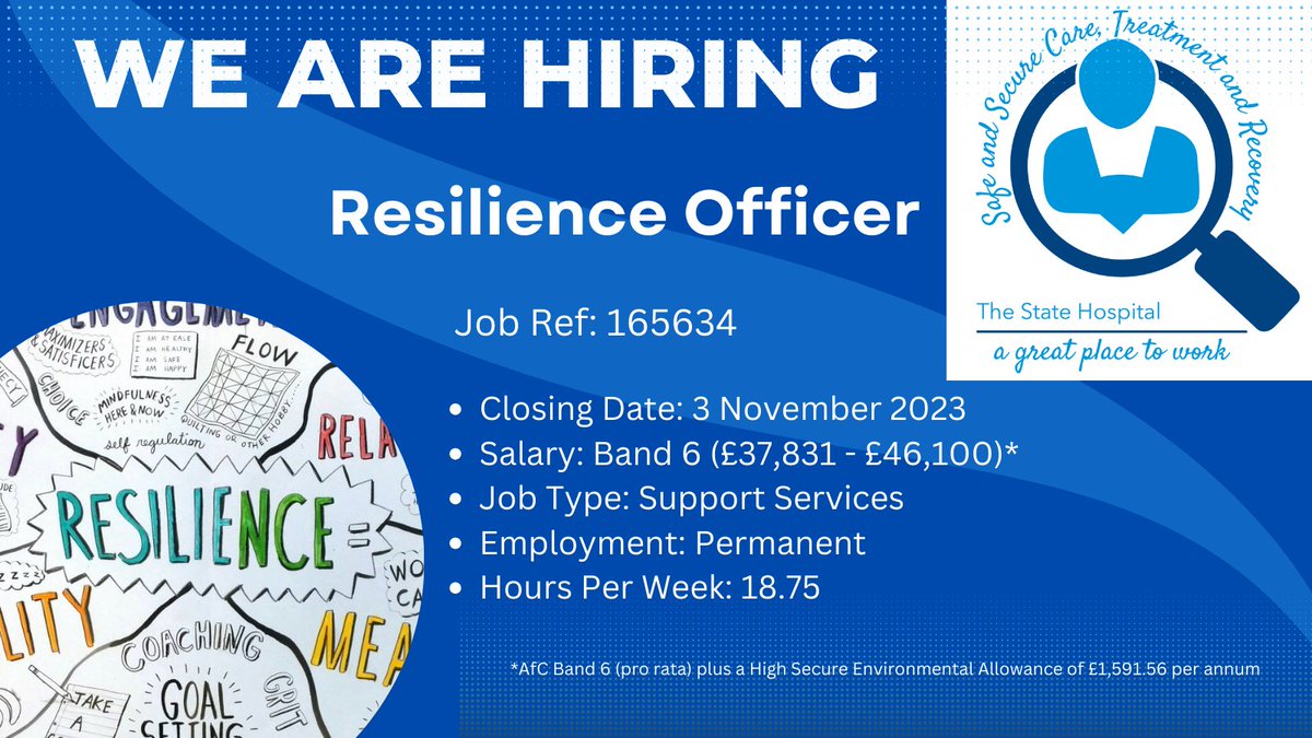 #JobAlert We have an exciting #opportunity for a part time #Resilience #Officer. If you can provide advice and support on #Emergency Planning, Business #Continuity, and improve preparedness, communication, and co-ordination, we'd love to meet you. Apply: apply.jobs.scot.nhs.uk/Job/JobDetail?…