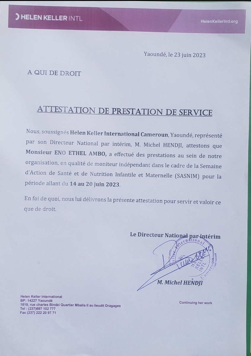 EnoAmbo's tweet photo. Thanks to @MinsanteCMR, @HelenKellerIntl and other esteemed partners for the training, and opportunity to contribute to the reduction in the #morbidity and #mortality rate amongst children 6 - 59 months in 🇨🇲,during the #SASNIM of July 2023.
#Vaccinessaveslives https://t.co/f0kw1qJKDe