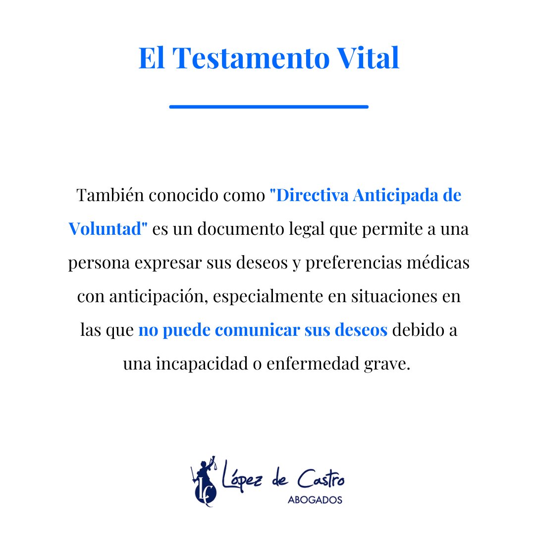ldcabogados's tweet photo. ⚖️ Aumenta un 51% en 2023 el
registro de Testamentos Vitales pero, ¿por qué?

Desliza y descubre que te permite este documento.

¡Contáctanos si necesitas ayuda! 👉🏻

☎️ 954 54 64 66
📩 notificaciones@lopezdecastroabogados.com

.

.

#LopezdeCastro #LopezdeCastroAbogados https://t.co/ytDkqB3ijD