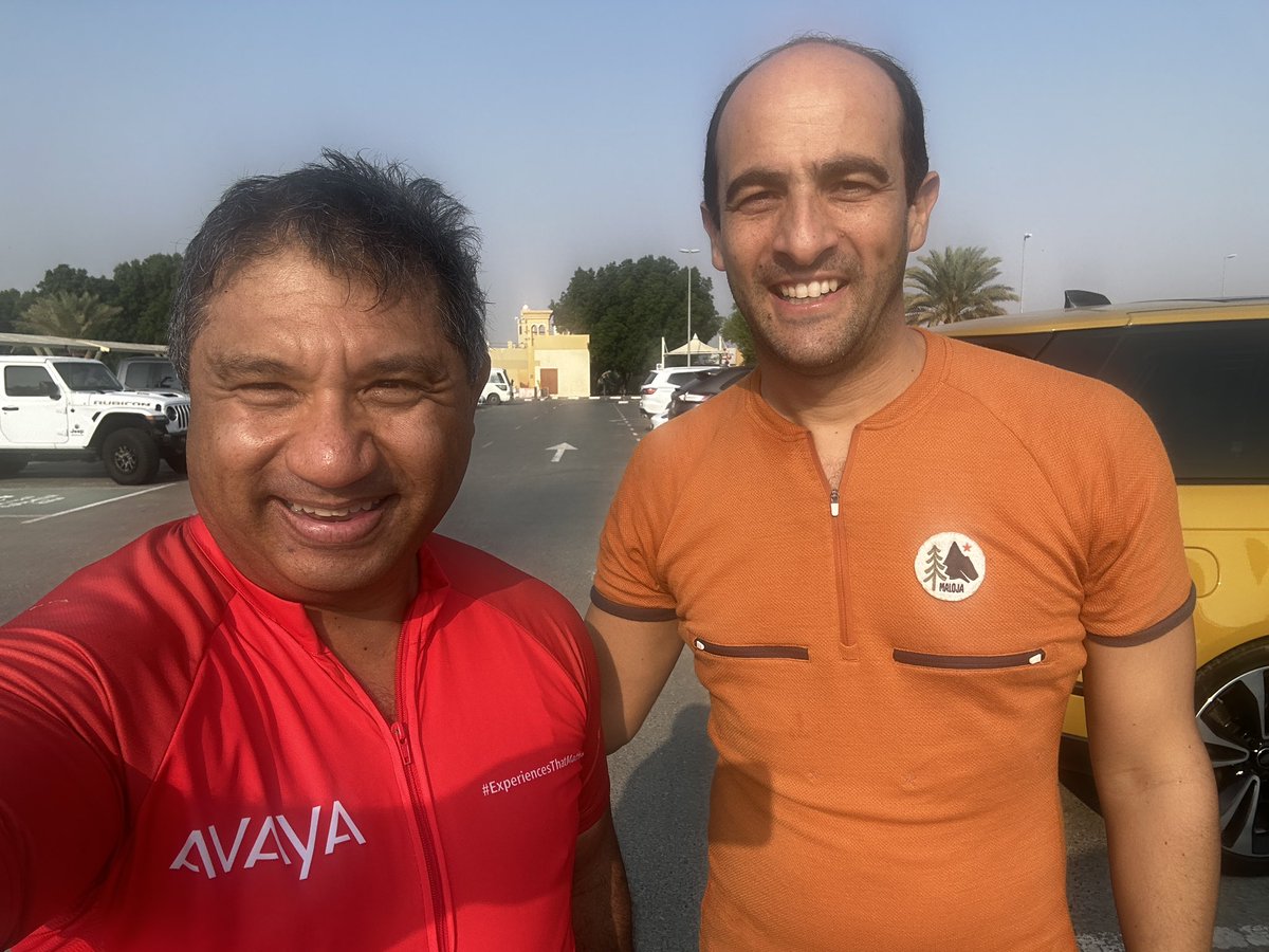 Had a great ride with @Avaya GVP and Gm of #ccaas, Ahmed Helmy! #cycledubai #dubai @Avaya_MEA #GITEXGLOBAL #cyclelife #ExperiencesThatMatter