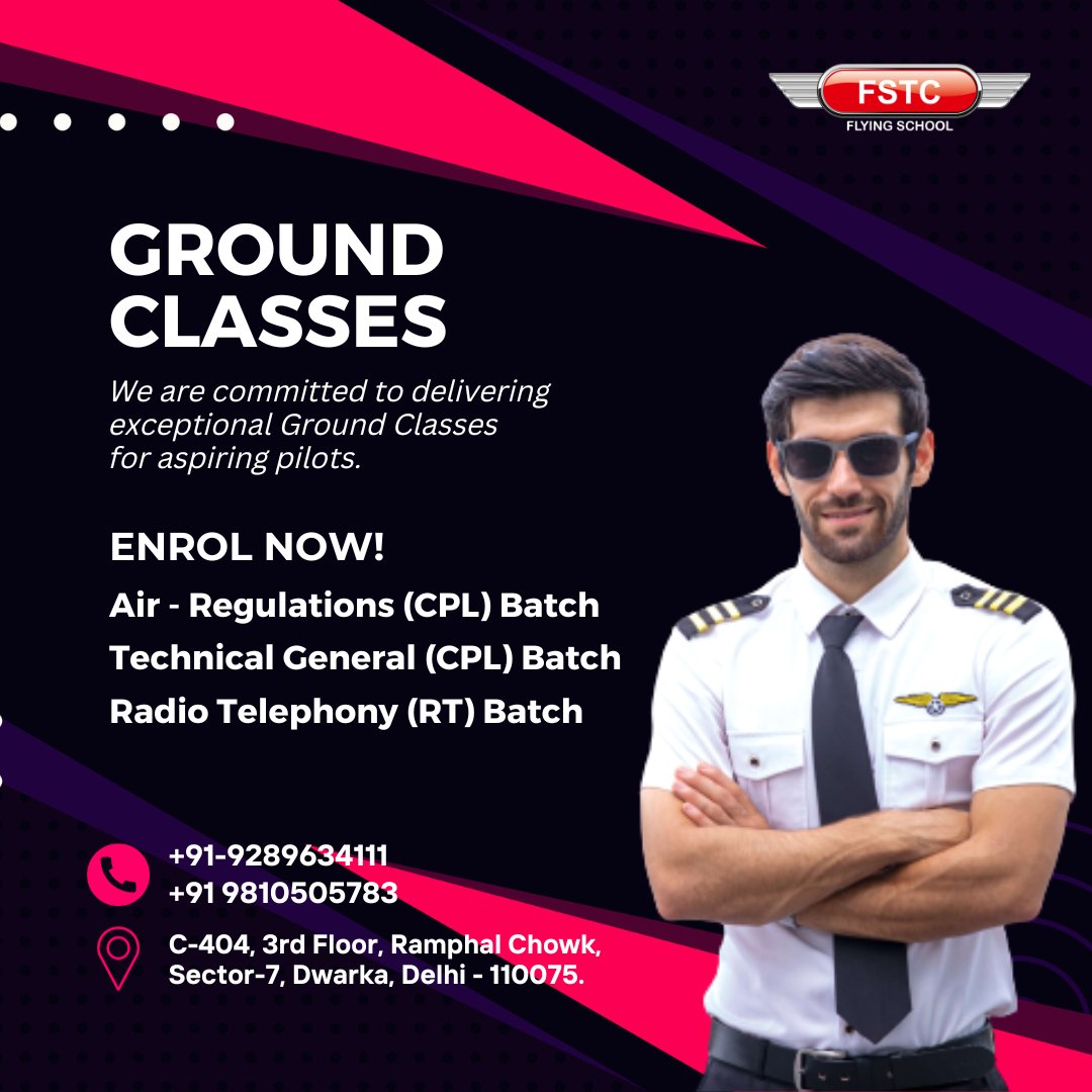 fstc_india's tweet image. We&apos;re dedicated to delivering #exceptional #groundclasses for aspiring #pilots. We understand the importance of a strong foundation in ground classes, as they lay the groundwork for a #successfulcareer in the #skies. 9289634111, 9599533034 marketing@fstcfto.in 
#FSTCFlyingSchool