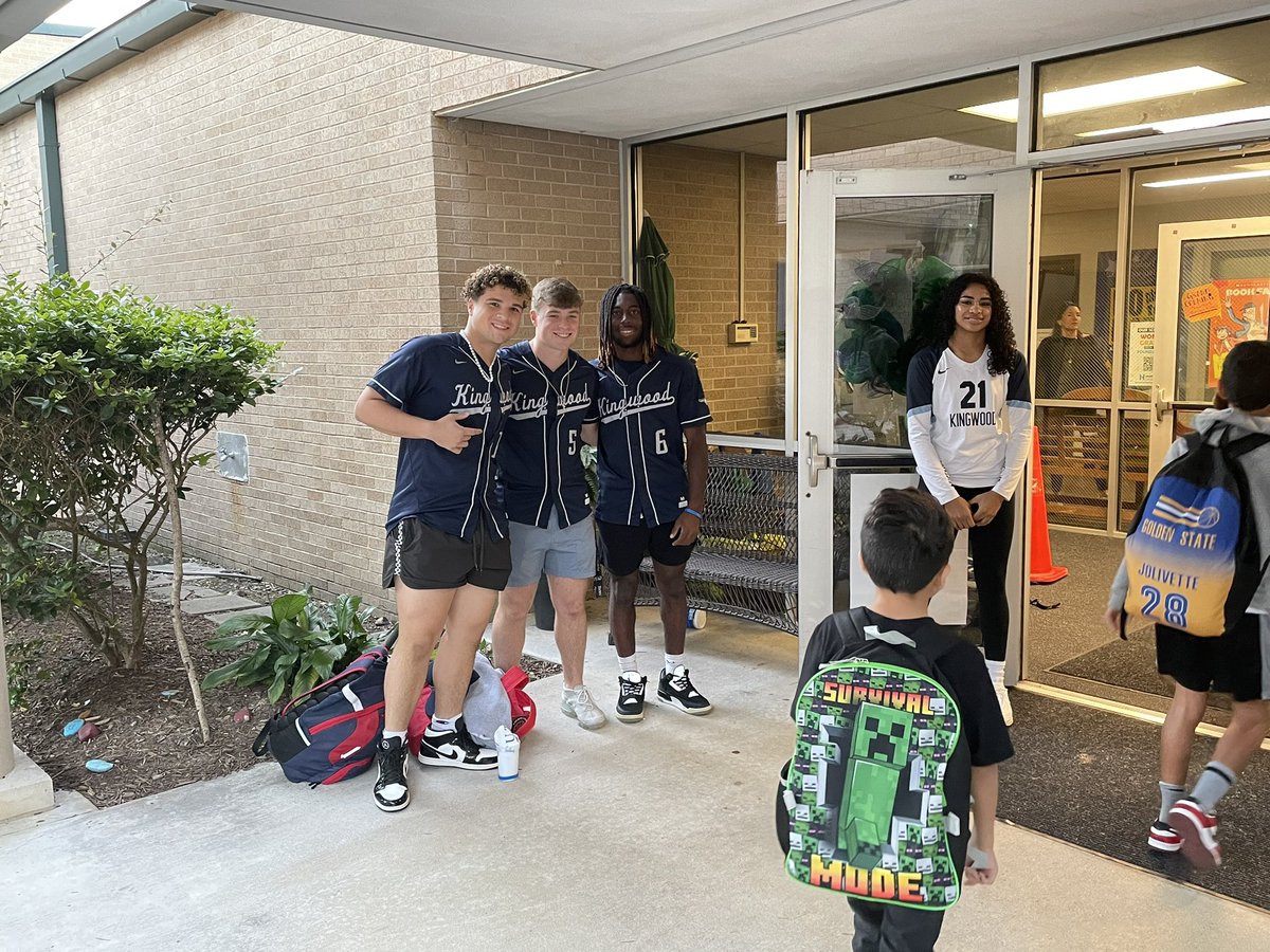 Mustangs are out at feeder pattern schools to get future mustangs excited! <a href="/HumbleISD_KHS/">Kingwood High School</a> <a href="/nasra_michael/">Michael Nasra</a>