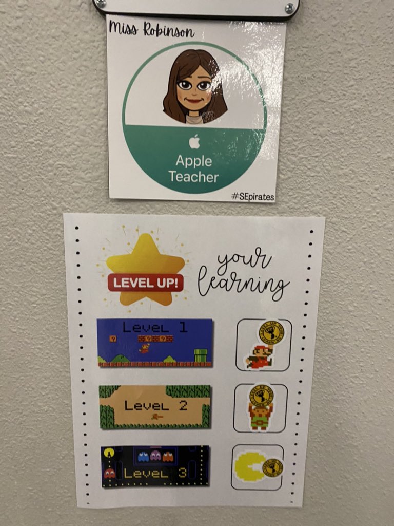 LOVE when our amazing educators keep on learning! 👏🏽👏🏽👏🏽 Excited to hang our 1st #LevelUp poster & stickers at @LCISDsouth! Way to go Miss Robinson! 🤩 #wearelcp #SEpirates @lcp_it