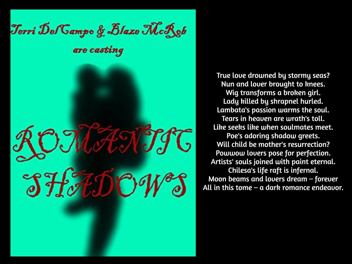 ROMANTIC SHADOWS - BY TERRI DELCAMPO &amp; BLAZE MCROB              

blazingowlpress.blogspot.com/2023/06/romant… 

books2read.com/u/31rapl 

#horror #darkfiction #paranormal #occult #shortstories #ebooks #darkromance     

Moon beams and lovers dream forever All in this tome a romantic endeavor.