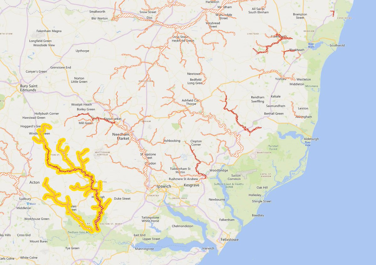 Follow the Government's live flood map for the latest #flood warnings 🔽
check-for-flooding.service.gov.uk/alerts-and-war…

There are currently alerts for the:
⚠️ River Rattlesden 
⚠️ River Gipping 
⚠️ River Deben (which reaches into #Debenham)
⚠️ River Waveney (which reaches into #Mendlesham and #Bacton)