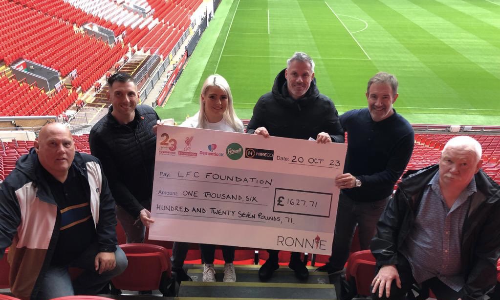 stetraynor84's tweet photo. Finally handed the cheques over today to @LFCFoundation @DementiaUK @JC23Foundation from the 2023 Ronnie Moran Memorial Weekend.

£4,880 raised - split equally between the above charities! 

Thanks to all who supported, donated, helped &amp; well made this possible. Thank you 🙏 https://t.co/r5a62mllAm