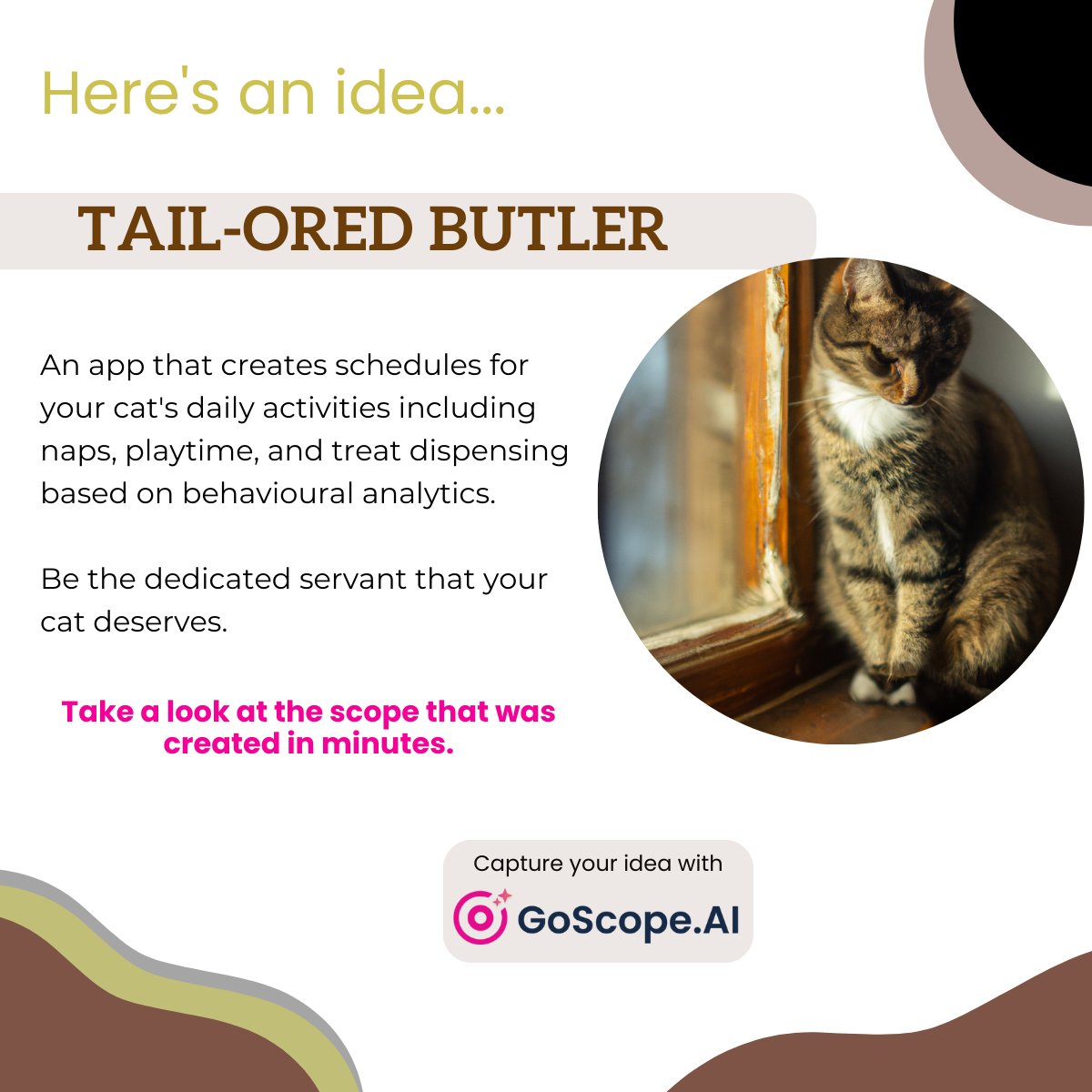 GoScopeAI's tweet photo. Get in the good books with your furry friend and create a customised app to plan their busy day.

Check out the scope that was create in minutes with https://t.co/WpJdWYI1gN here: https://t.co/X94qd52xAN https://t.co/qn6drE4QKO