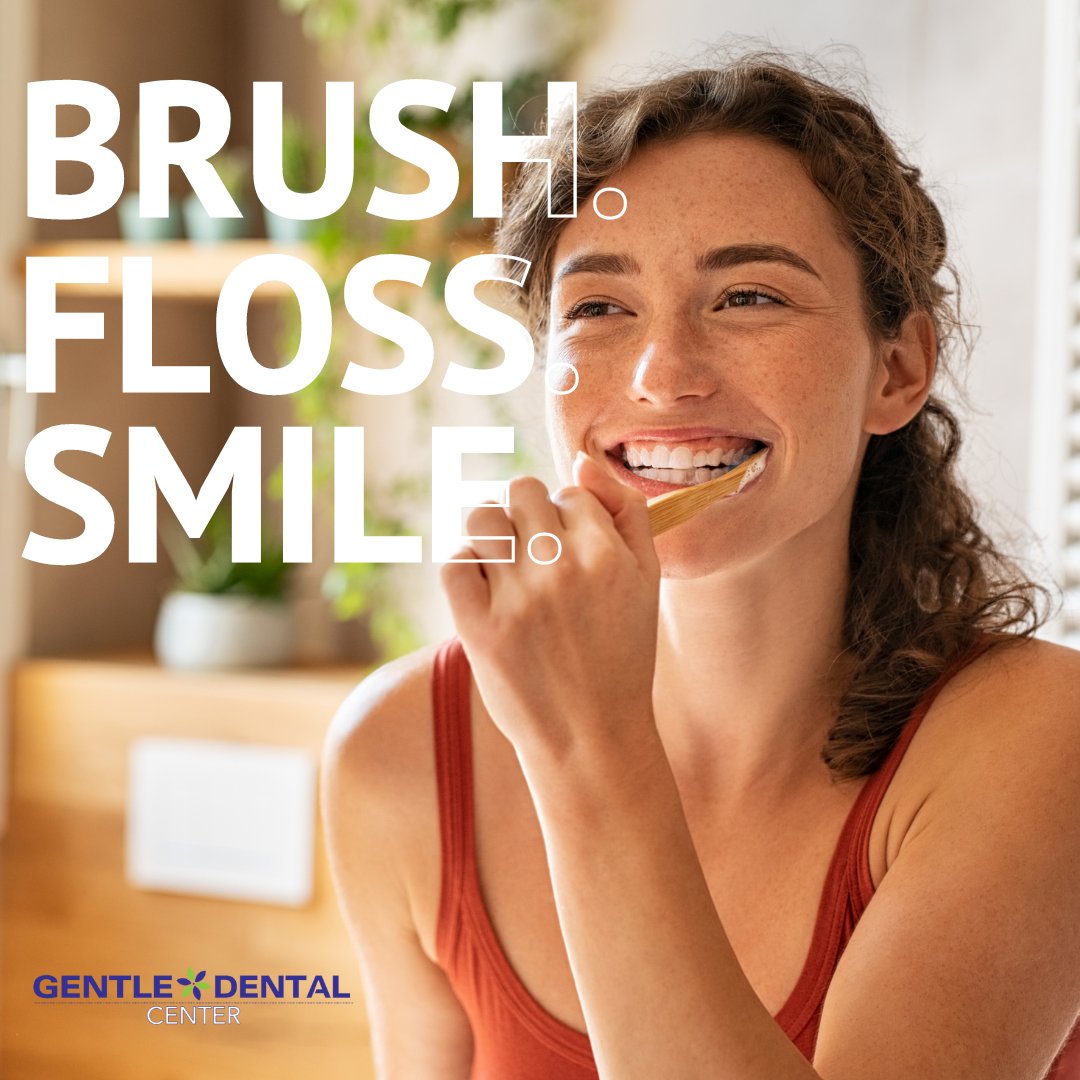 Maintaining good #DentalHygiene habits are important to have healthy teeth and gums.

🪥 BRUSH
👄 FLOSS
🤩 SMILE

#NationalDentalHygieneMonth #BrushFlossSmile #GentleDentalCenter