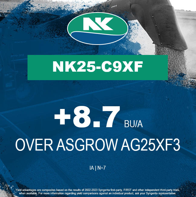 NKSeeds's tweet image. Bushels don't lie! 💪💪💪
NK25-C9XF beans are showing their strength in Iowa.
Outyielding Asgrow in three product comparisons:

🌱+8.7 Bu/A over AG25XF3
🌱+5.7 Bu/A over AG27XF3
🌱+3.2 Bu/A over AG26XF3

#HarvestNK23