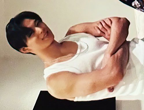 hyunjaesprite's tweet photo. i love a man (juyeon) in a white tank top https://t.co/79xPtfpqvI