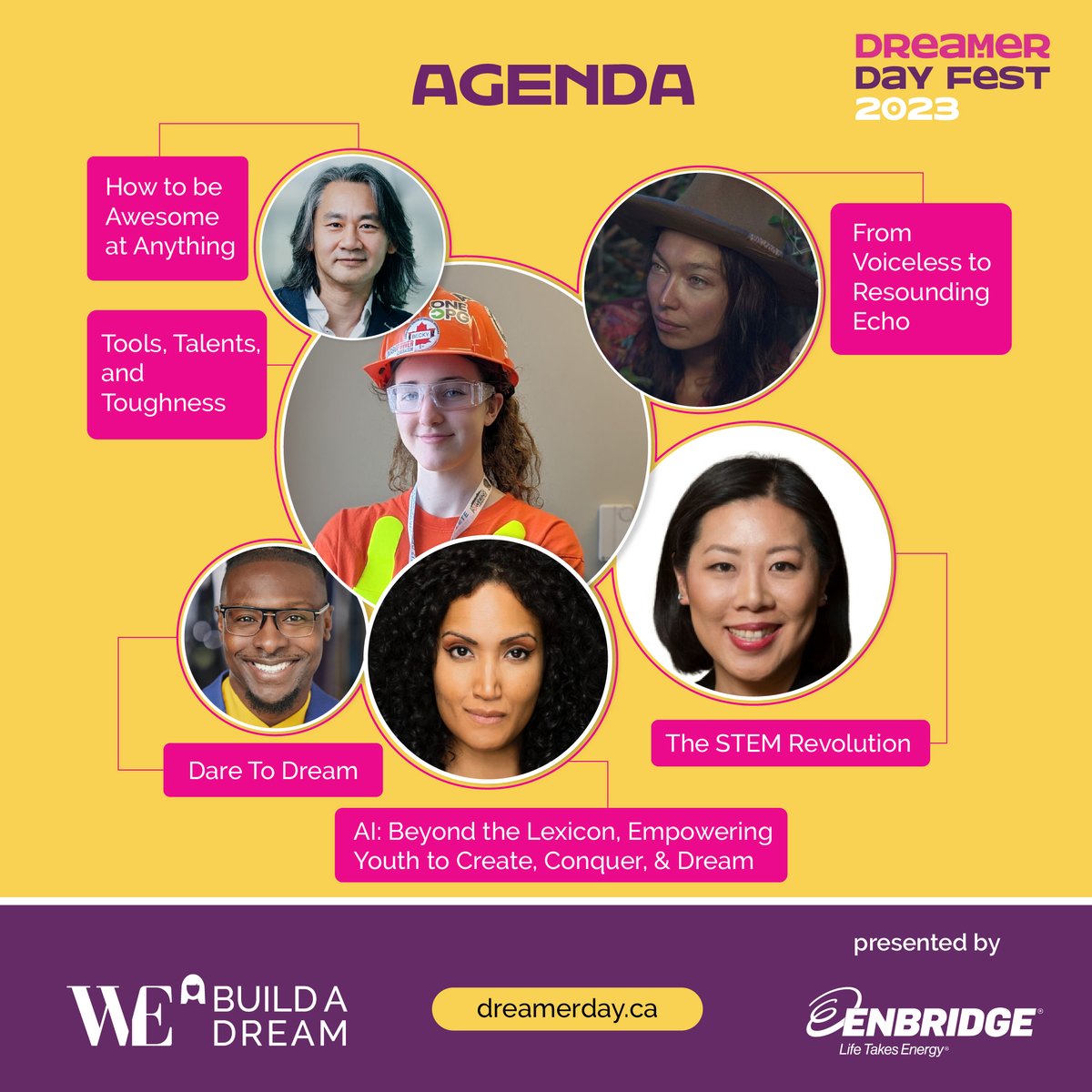 WeBuildADream's tweet photo. Thank you again to our Dreamer Day 2023 presenting sponsor @Enbridge ✨💜
Here are some of our speakers and panellists and a few of the topics we will discuss!
See you in 4 days, Dreamers! 🎉
#DreamerDay #DreamerDay2023 #WEBuildADream #BuildADream #EveryMessageMatters https://t.co/xJVcOIo9LC