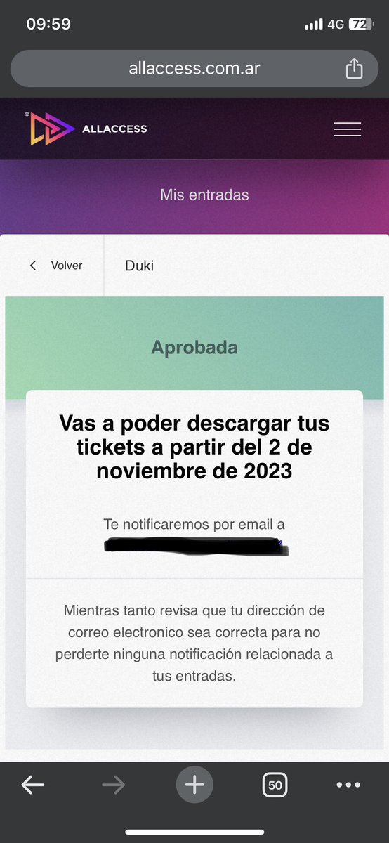 Vendo 6 entradas para Duki en river sábado 2/12
Campo trasero
El 2/11 ya las puedo descargar para enviarlas
Precio por md 

#duki #allaccess