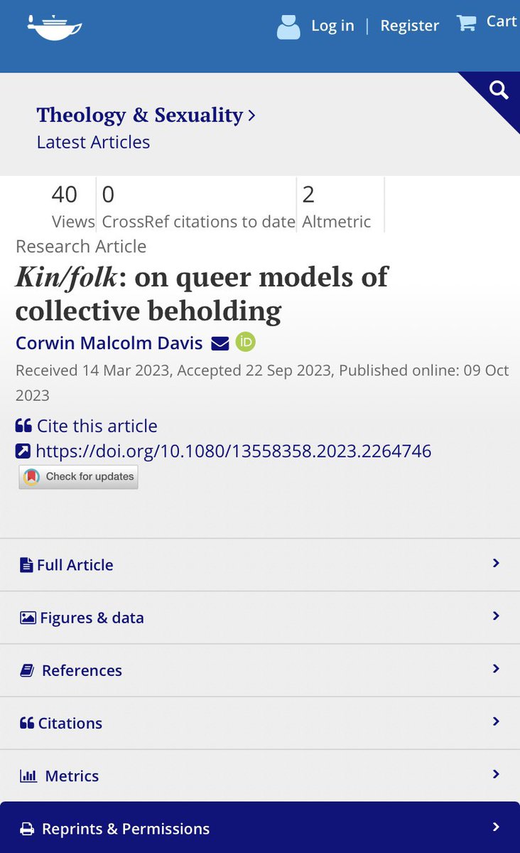 emory_wgss's tweet image. Congrats to Corwin Malcolm Davis, a WGSS certificate Ph.D student, for his published work at Theology and Sexuality!  Corwin’s paper “Kin/folk: on queer models of collective beholding” was a paper developed from our graduate seminar Queer Theory.✨

#publication #emorywgss #wgss