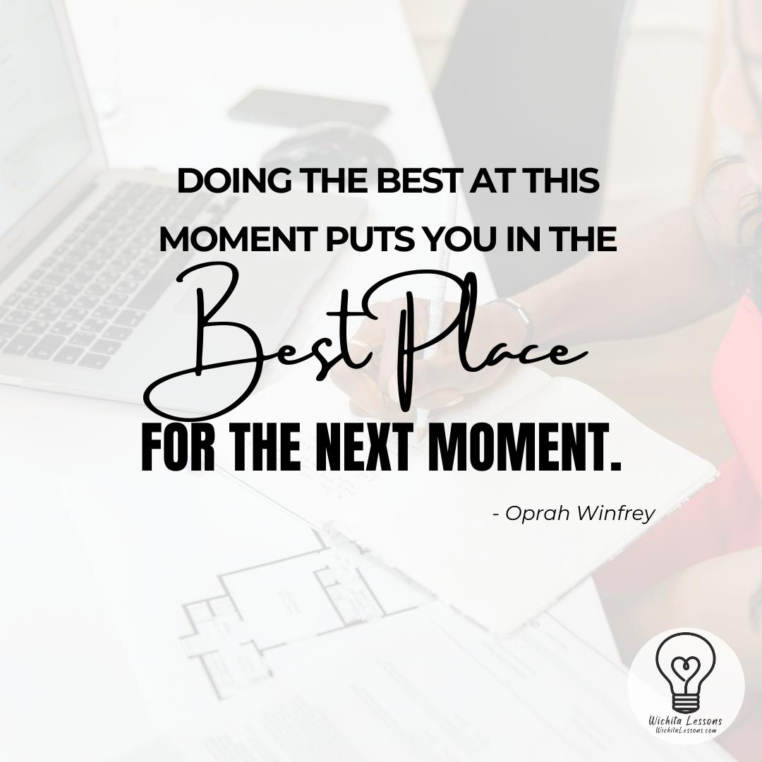 wichitalessons's tweet image. Give your best now, and pave the way for a better next moment. Each effort sets the stage for progress. #PresentMoment #BuildForFuture #EffortMatters