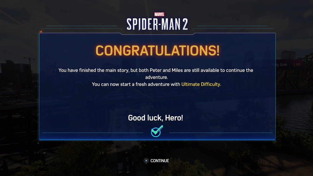 RivetALombax's tweet photo. Just beat the story day one on spectacular difficulty… Goodnight. #SpiderMan2 #SpiderMan2PS5 https://t.co/JATfb503yL