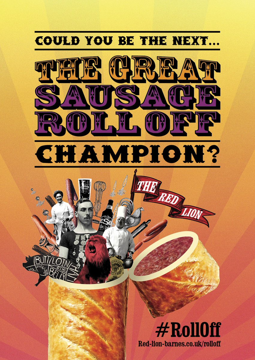 RedLionBarnes's tweet photo. The Great Sausage Roll Off 10 is next year on the 7th Feb. We are now taking entries. Who will lift the most prestigious award in the culinary calendar? See link.  #chef  https://t.co/LlQoZpwpVT https://t.co/yXDo3om57X