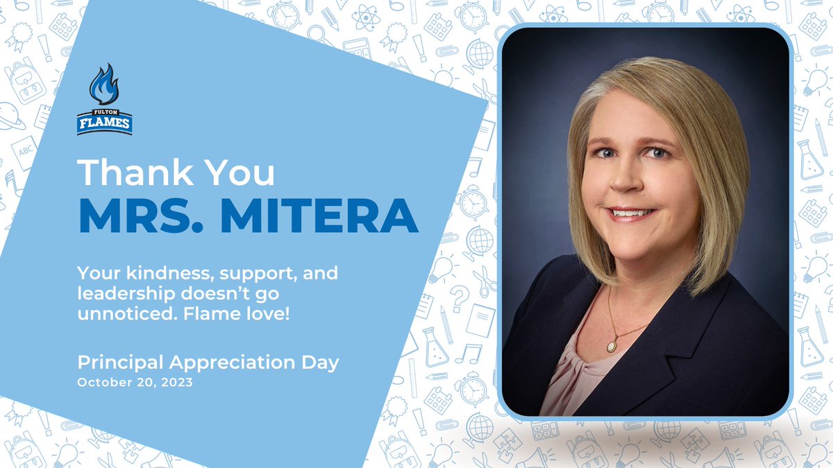 As Principal Appreciation Week comes to a close, we want to thank Mrs. Mitera for everything she does at Fulton. She is a total rock star! #ThankAPrincipal #WeAre146