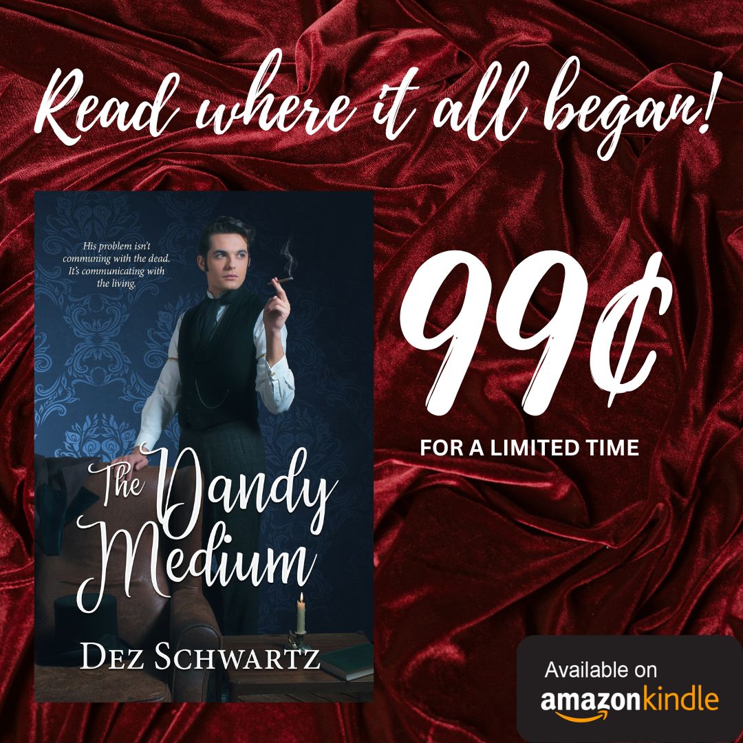 Before THE DAPPER DETECTIVE releases, be sure to read THE DANDY MEDIUM! On sale now for only 99 cents!

🖤 MM Paranormal
🎩 Victorian Gothic Murder Mystery
👻 Ghostly Witnesses
🦇 Underground Vampire Society

📚 amazon.com/Dandy-Medium-D…
#promolgbtq #gothicbooks