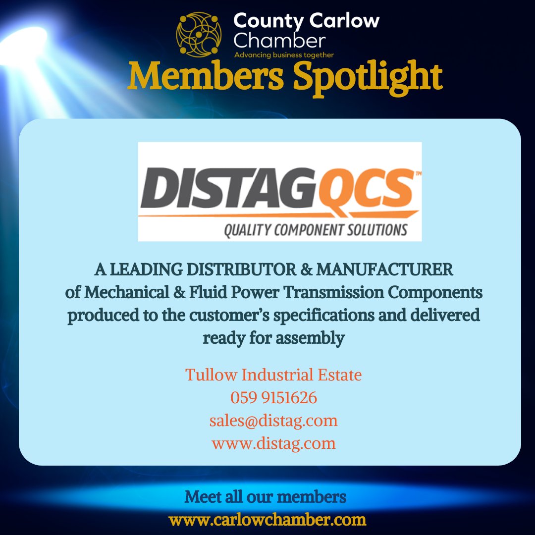 This weeks member spotlight: Distag QCS ‘Quality Component Solutions’ are a leading manufacturer/distributor. distaq.com