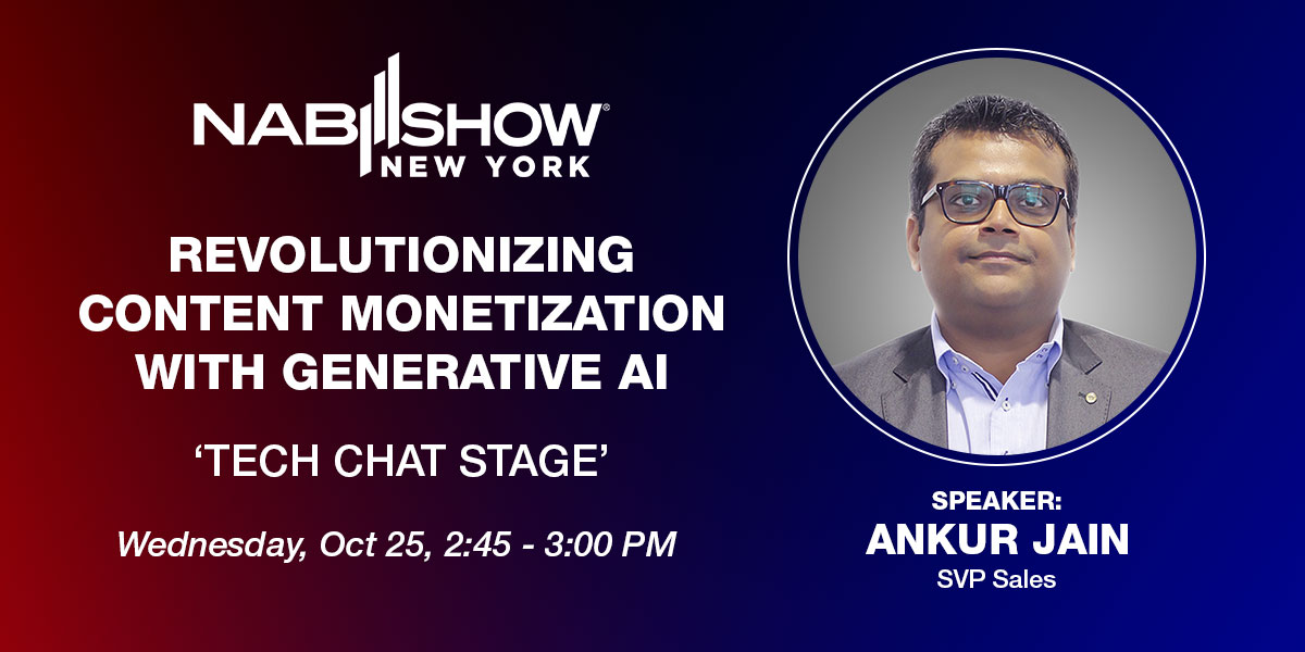 Catch Ankur Jain, SVP Sales at Prime Focus Technologies, speak at the Tech Chat Stage and NAB Show in New York on October 25th! He will speak on how Content Monetization is being revolutionized by Generative AI. Register for the session here: eu1.hubs.ly/H05Tszr0
