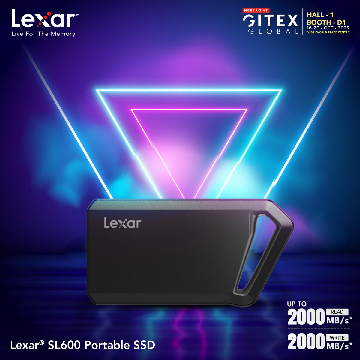 LexarMEA's tweet image. Experience blazing-fast data transfer at 2000MB/s read and 2000MB/s write with the Lexar®️ SL600 Portable SSD⚡💼. Perfect for work👨💻, play🎮, and everything in between - lightning speed in the palm of your hand🖐️!
#Lexar #LexarMEA #AESEncryption #DataSecurity #DataProtection