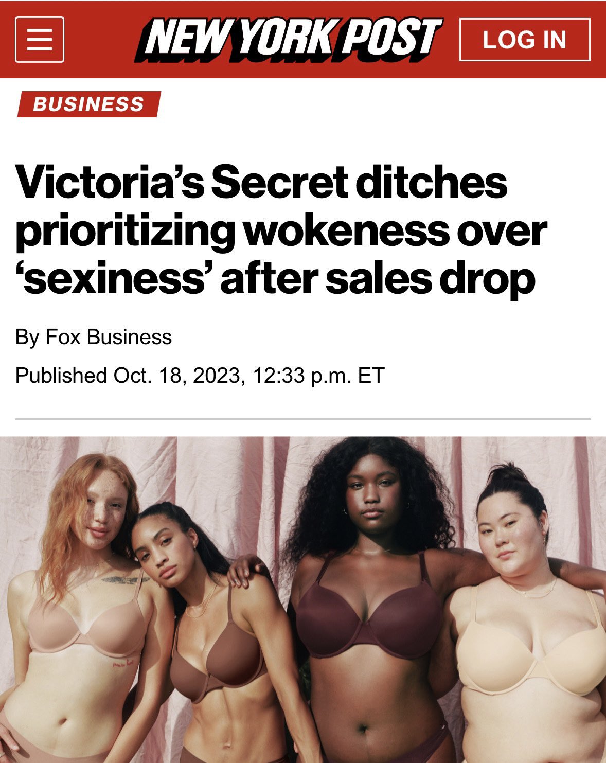 Victoria's Secret ditches prioritizing wokeness over 'sexiness