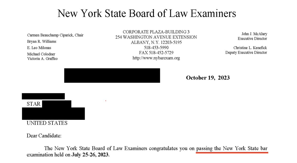 I am pleased to announce that I passed the New York State Bar Exam with a score high enough to practice in any UBE jurisdiction! 

Thank you to everyone who has supported and believed in me throughout this journey. 

#BarExam #UBE #lawgrad #lawgraduate #law