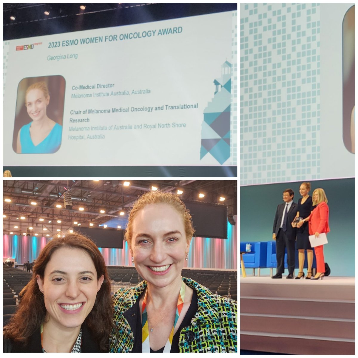 Adriana Hepner (@adrianahepner) on Twitter photo Kudos to <a href="/ProfGLongMIA/">Professor Georgina Long AO (Bluesky @gvlongphdmd)</a> for receiving the #ESMO23 Women for Oncology Award! So well deserved! An inspiring leader, with exceptional work that extends beyond the melanoma field. I have no words to thank her for the impact she had on my career after working with her at <a href="/MelanomaAus/">Melanoma Institute Australia</a> Kudos to <a href="/ProfGLongMIA/">Professor Georgina Long AO (Bluesky @gvlongphdmd)</a> for receiving the #ESMO23 Women for Oncology Award! So well deserved! An inspiring leader, with exceptional work that extends beyond the melanoma field. I have no words to thank her for the impact she had on my career after working with her at <a href="/MelanomaAus/">Melanoma Institute Australia</a>