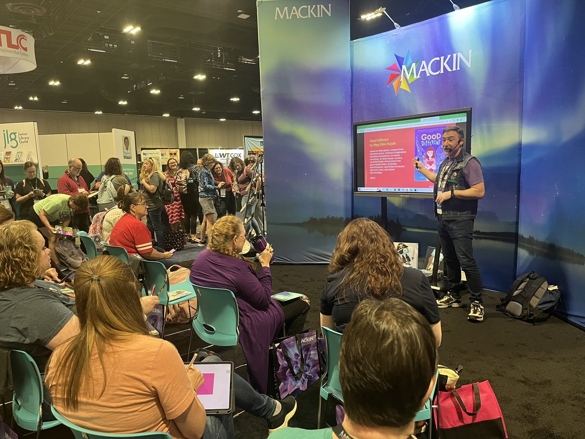 As usual <a href="/DrTLovesBooks/">Steve *It's TAY-tro* Tetreault</a> is inspiring at <a href="/MackinLibrary/">Mackin Educational Resources</a> <a href="/NJASL/">NJ Assn School Libns</a> is representing at <a href="/aasl/">AASL</a>