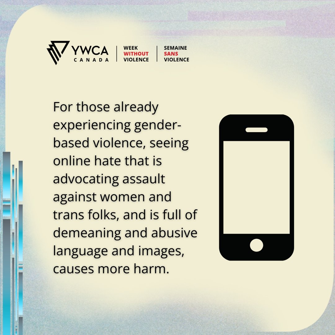 YWCAToronto's tweet photo. ‘Not On Our Screens, Not On Our Streets: A Movement Towards Violence-Free Communities’ is the theme for @worldywca #WeekWithoutViolence2023 which is focused on taking a stance against Online Gender-Based Violence (#OGBV) & working together for safer communities worldwide. https://t.co/f6ufHDQGuw
