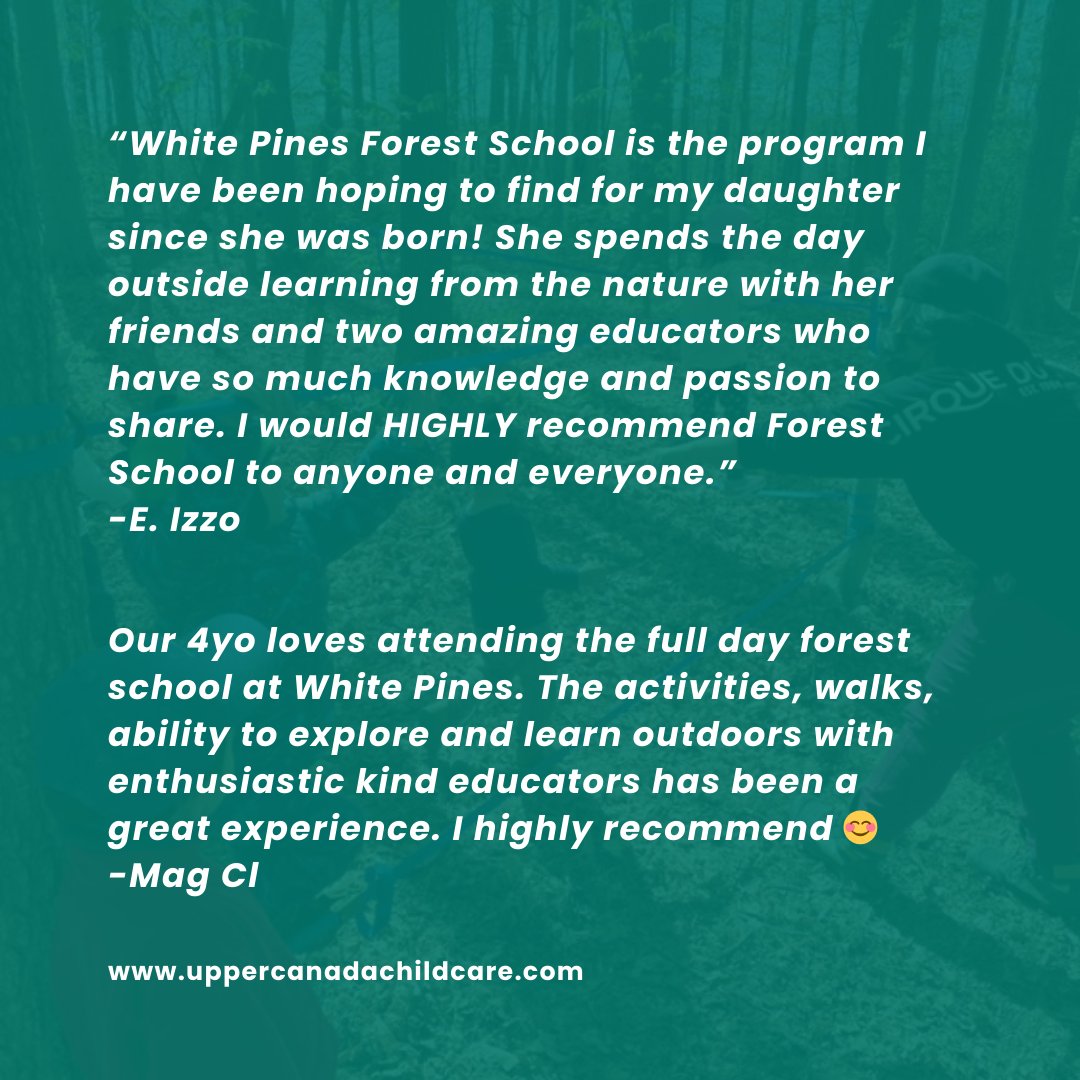 UCCCChildCare's tweet image. Upper Canada Child Care preschool programs go to our Forest School several times a year. White Pines Forest School is a beautiful place for children to explore nature during different seasons. Each day is a unique experience.

uppercanadachildcare.com/our-programs/f…

#UCCCPrograms #ECEMatters
