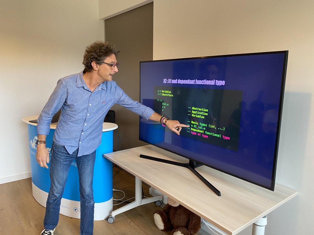 MonkeyPatch_io's tweet image. 🎙Merci à @dplaindoux qui se joint à la #MonkeyConf pour partager son #expertise sur les types dépendants 🙏
et nous faire découvrir les coulisses de ses travaux 😎! 
#TypeTheory #DependentTypes We💙tech
