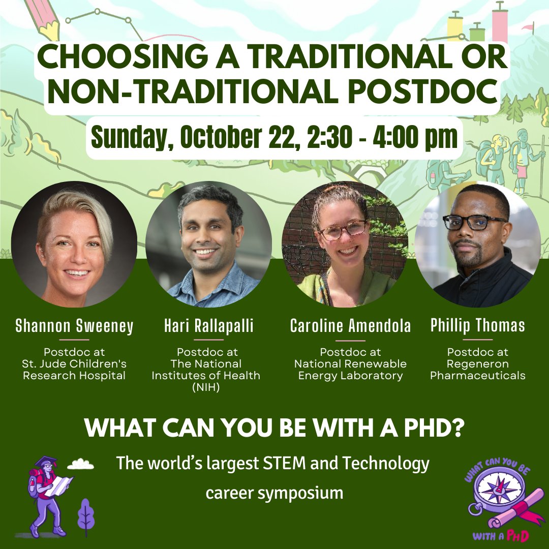 🧪Postdoc positions are increasing in various fields outside of academia. How are they different, and how do you know if they'll be the right fit for you? If you're a PhD student considering a postdoc position, you don't want to miss this panel! 
bit.ly/3YvTa8n #WCUB2023