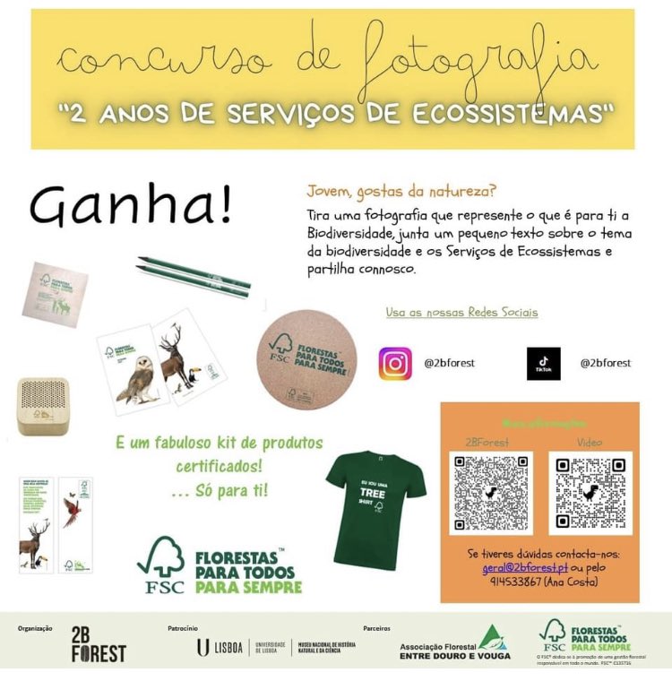 2bforest's tweet photo. Hoje damos a conhecer o 3° Prémio do nosso concurso fotográfico! Participa e habilita-te a ganhar:
🥉1 Bilhete Família para o Museu Nacional de História Natural e da Ciência + Jardim Botânico Lisboa;
🥉1 Kit de produtos certificados FSC.
Não sabes como participar? É fácil! https://t.co/Uv8SpYrQFg