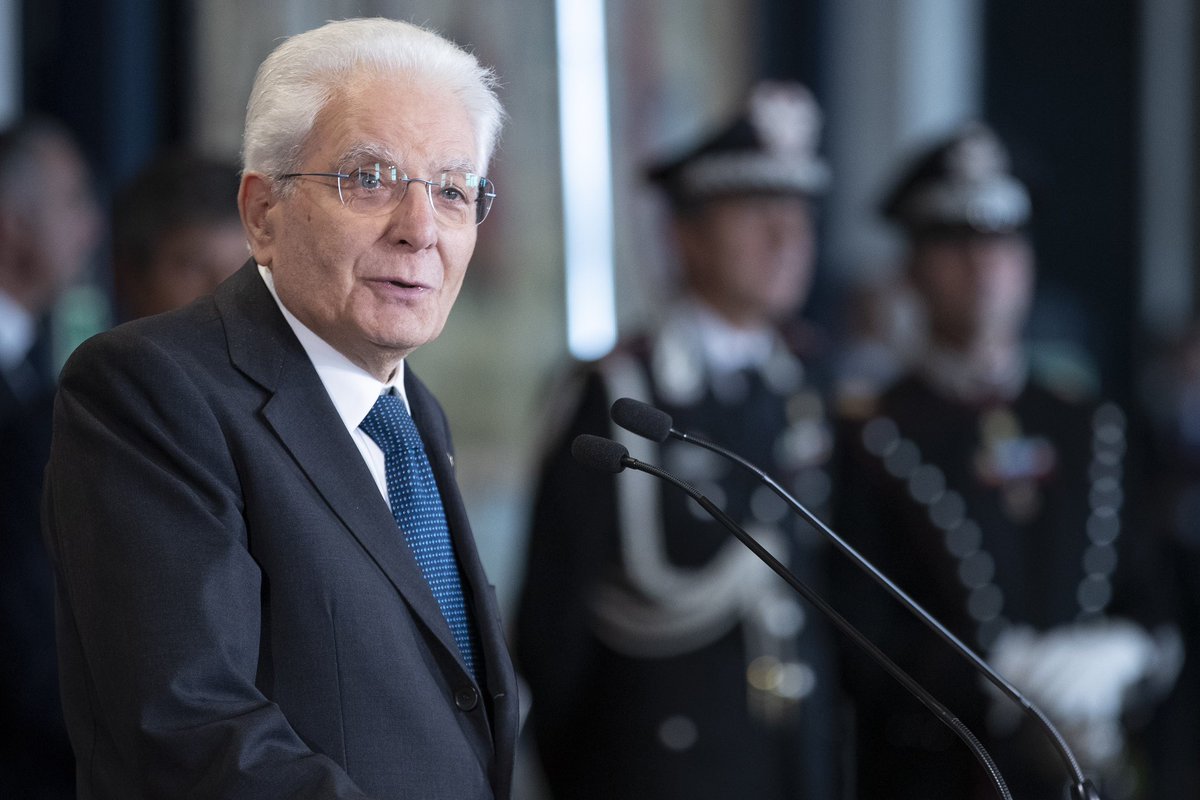Quirinale's tweet photo. #Mattarella: Si diffondono germi della pseudocultura della violenza e dell’odio, a livello internazionale e interno. E questo alimenta minacce anche di natura terroristica e comportamenti che aggrediscono la libertà dei cittadini https://t.co/5JUojpA7MH