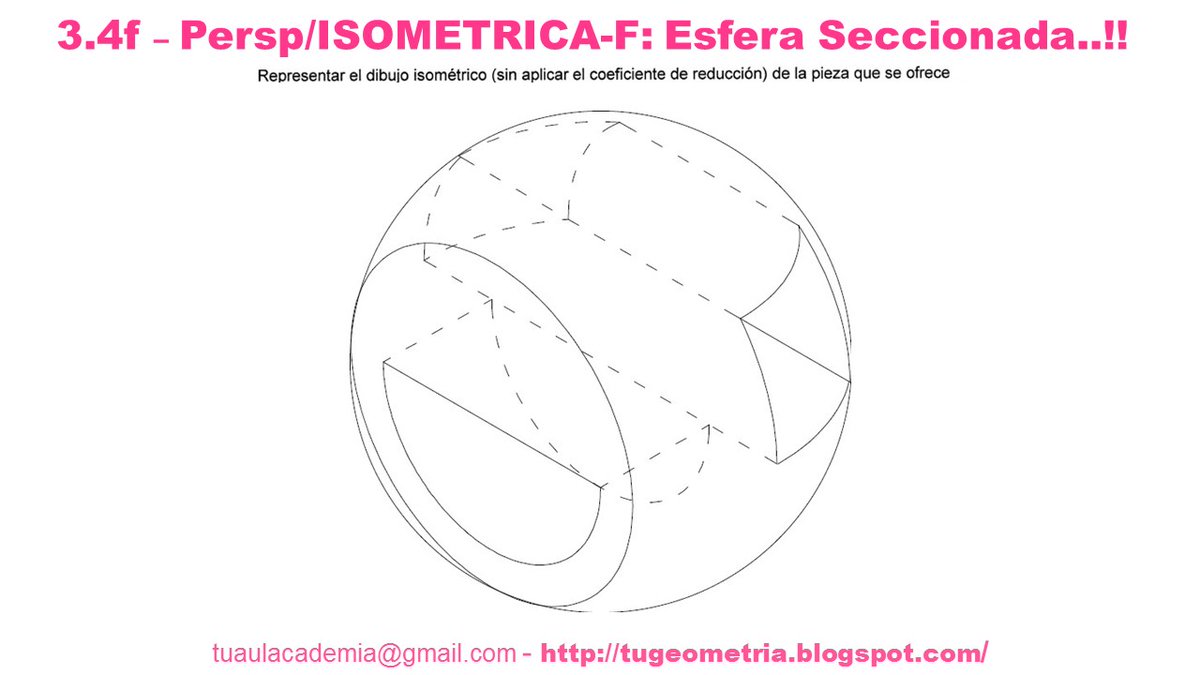 Perspectiva ISOMETRICA-F..Uno de los escollos, emblemáticos en geometría, son las vistas en escorzo de este fascinante cuerpo geométrico, la Esfera..!! En esta nueva experiencia nos muestra los principios básicos, elementos y estructura gráfica, de sus imágenes o vistas técnicas.