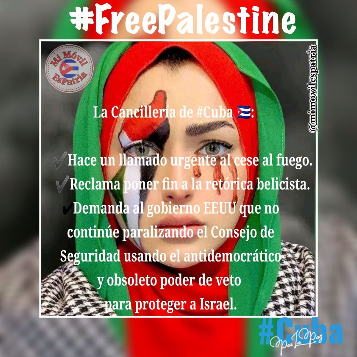 RianoTanquero's tweet photo. Desde #FarmaciaMtz, los Farmacéuticos Matanceros condenamos los bombardeos a la población de la Franja de Gaza en #Palestina. Su pueblo merece paz y que finalicen las violaciones sistemáticas de los derechos de su  nación.
#CubaPorLaPaz #FreePalestine 
@gpppmatanzas @epfomtz https://t.co/cvG7JXAGlb