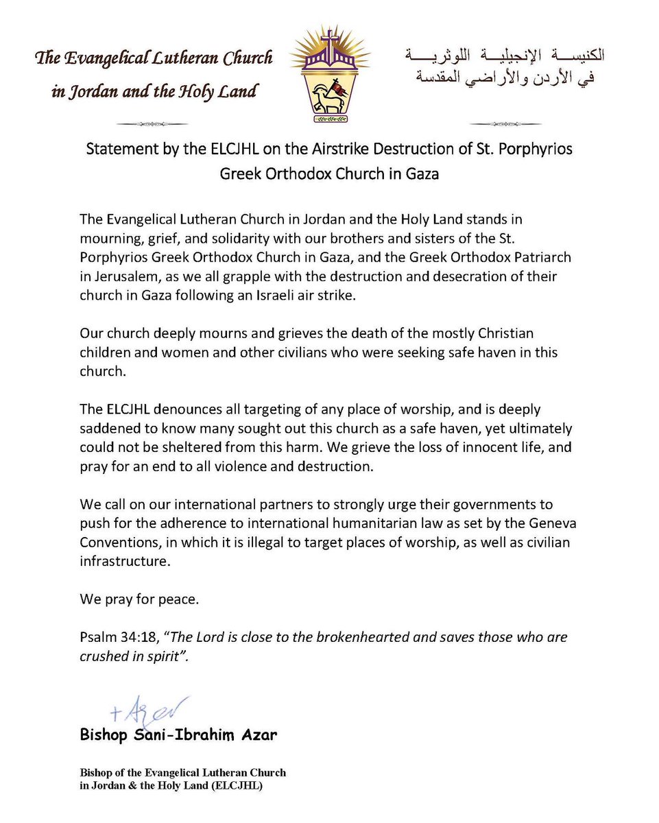 Churches are #NotATarget!
<a href="/ELCJHL/">ELCJHL</a>